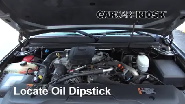 2013 GMC Sierra 3500 HD SLT 6.6L V8 Turbo Diesel Crew Cab Pickup Aceite Controlar nivel de aceite